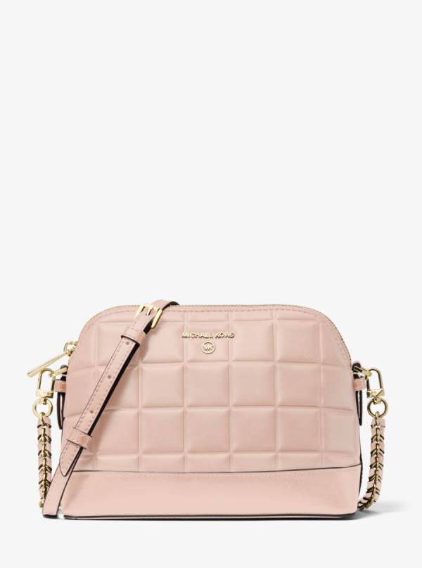 Damske Spojková Taška Michael Kors Large Quilted Leather Dome Ruzove - Kabelky Michael Kors Akcia | VCYGU-3274